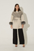 Casaco Oversized Pele nos Punhos Bicolor Cinza - Alba
