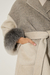 Casaco Oversized Pele nos Punhos Bicolor Cinza
