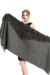 Pashmina em Lã com Pompons Chumbo - comprar online