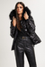 Jaqueta Puffer de Vinil com Pele Preta - comprar online