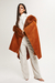 Poncho com aplicação de Pele Caramelo - comprar online