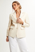 Blazer Reto em Couro com costura em Pesponto - Alba