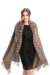 Pashmina em Lã com Pompons Marrom Claro - comprar online