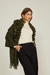 Pashmina em Lã com Pompons Verde Militar - comprar online