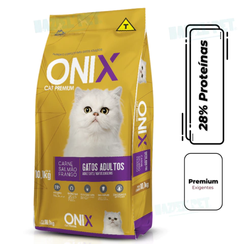 Ração para Gatos Onix Cat Premium Adultos Salmão e Frango 10,1kg