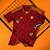 Camisa Roma I 23/24 versão jogador vermelha e laranja.