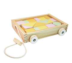 Carro con bloques pasteles