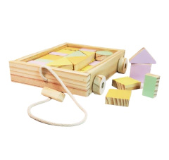 Carro con bloques pasteles en internet