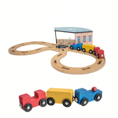 Pista de tren con cochera y tren imantado - comprar online