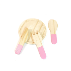 Set platito y cubiertos rosa - tienda online