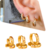Trio de Argolinhas Click Nano Cristais Raimbow - Banhada a Ouro