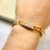 Pulseira Grumet Placa Microcravejada Nano Zirconias Banhada a Ouro 18k