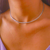 Choker Snake Fio Alemão 4mml Banho 70mml de Prata - Semijóia Premium