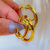 Brinco Meia Argola Dupla Liso Banhado a Ouro 18K