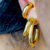 Brinco Meia Argola Dupla Liso Banhado a Ouro 18K