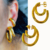 Brinco Meia Argola Dupla Liso Banhado a Ouro 18K