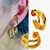 Brinco Tripla Argola Tubular Banhado a Ouro 18k