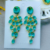 Brinco Cascata Com Cristais Turmalina Paraiba Banhado a Ouro