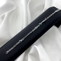 PULSEIRA 5 OLHOS GREGOS PEQUENOS AZUL CLARO
