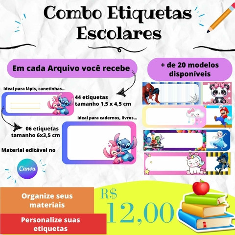 Combo Etiquetas Escolares - comprar online