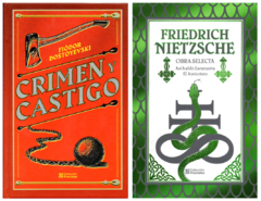 Crimen y Castigo de Fiodor Dostoievsky y Obra Selecta de Friedrich Nietzsche Pack Fractales Pasta Dura