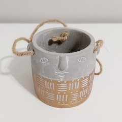 Molde de Silicone de Vaso Face com Textura Ref 1284