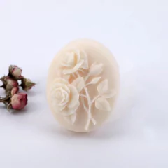 Molde de Sabonete Oval Flores Ref-949