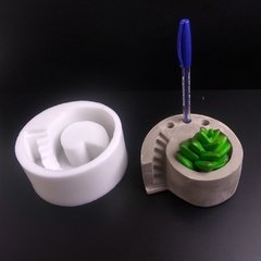 Molde de Silicone de Vaso com Porta Canetas Ref 354