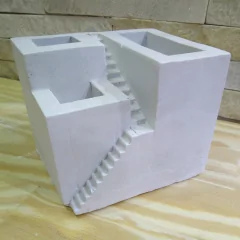 Molde de Silicone de Vaso Com Escadas de 3 Compartimentos Ref 066