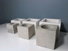 Kit com 3 moldes cubos com cilindros internos P M G - SILIMIX MOLDES