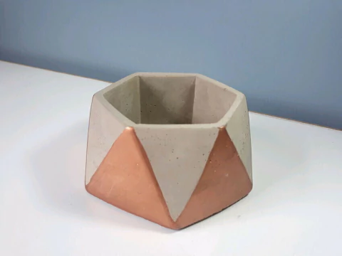 Molde De Silicone Para Vaso de Cimento Geométrico Ref 551