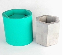 Molde de Silicone de Vaso Hexágono Ref763