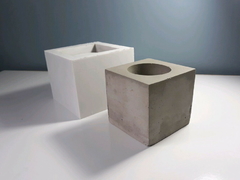 Molde De Silicone Para Vaso de Concreto cubo interior ref550