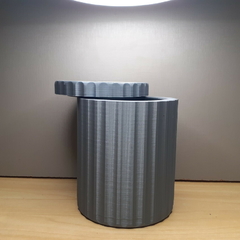 Molde De Silicone Para Vaso Canelado com Tampa Ref744