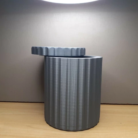 Molde De Silicone Para Vaso Canelado com Tampa Ref744