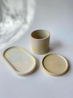 Molde de Silicone Kit com base Oval, vaso e prato Ref 783