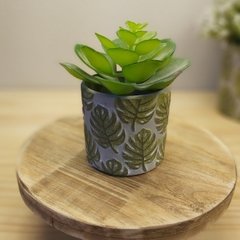 Molde de Silicone de Vaso Textura Folha de Adão Ref 438