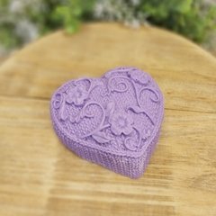 Molde De Silicone Para Coração Tricô e Flores Laço Ref 319 - comprar online