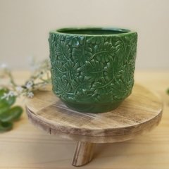 Molde de Silicone Para Vaso Textura Folhas Ref 861