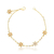 PULSEIRA COM FLORES TRABALHADA E ZIRCÔNIAS BANHADA A OURO