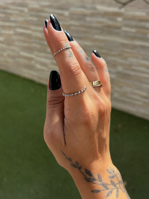 Dupla anéis correntinha prata - comprar online