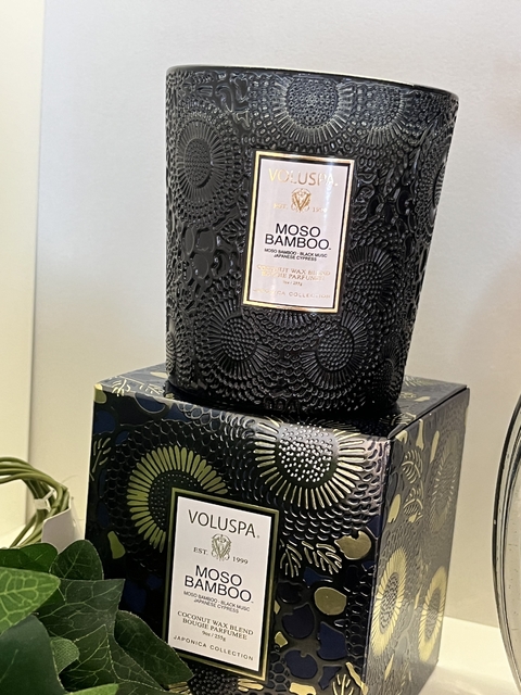 Vela copo vidro classico 60h Moso Bamboo