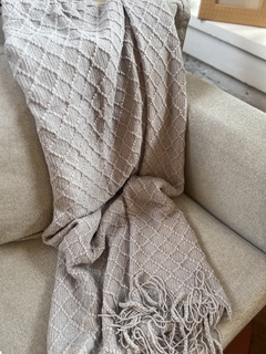 Manta tricot cinza