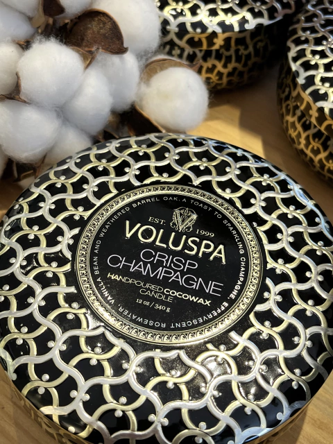 Vela lata 3 pavios 60H Crisp Champagne