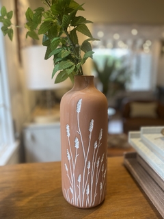 Vaso terracota flores brancas G