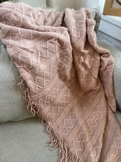 Manta tricot rosa antigo - comprar online