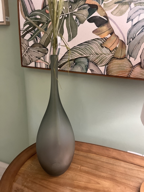 Vaso em vidro jateado | 48cm