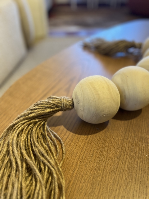 Colar de mesa em madeira | 5 bolas