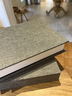 Caixa livro linho cinza escuro - comprar online