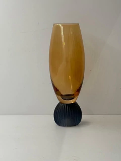Taça laranja com base canelada azul - comprar online